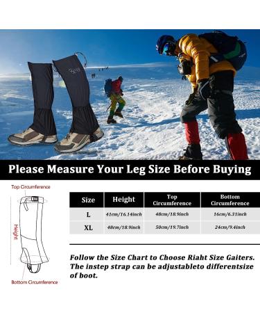 IDAND Waterproof Snow Boot Gaiters for Outdoor Activities - Black X-Large - Buy Online on GoSupps.com