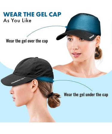 Headache Hat Baseball Gel Cap - Original Migraine Relief, Stylish, Discrete & Adjustable for Quick Trips - Reduces Glare - Buy Online on GoSupps.com