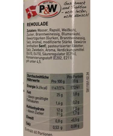 Unbekannt P&W Original Danish Remoulade (900g bottle) - Buy Online on GoSupps.com