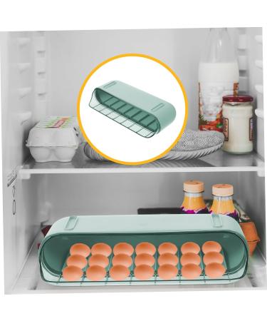 BUGUUYO 1 Pc Slide Egg Collection Food Serving Tray Refrigerator Egg Drawer Double Layer Food Container Green 28.5X15CM - Buy Online on GoSupps.com