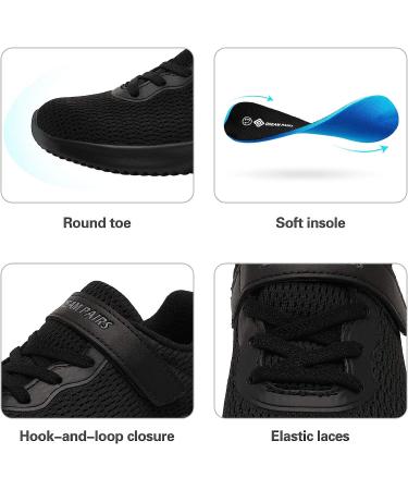 DREAM PAIRS Kids Breathable Tennis Running Shoes - Black Monochrome | Size 6 Big Kid - Buy Online on GoSupps.com