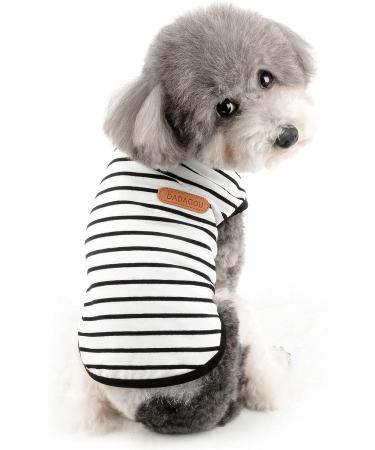 Shop Zweitea Summer Dog Shirts for Small Dogs - Striped Breathable Cotton Tank Tops for Puppies & Cats | Lightweight Sleeveless Tee for Chihuahuas - Buy Online on GoSupps.com