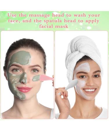 Silicone Face Mask Applicator - 2 Pcs Facial Brush Set for Spa Cream & Lotion - Double Ended Makeup Scrubber Brushes (Multicolor - Buy Online on GoSupps.com