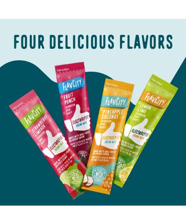 FlavCity Electrolytes Powder Packets - 28 Hydration Packets Variety Pack - No Added Sugar - Hydration Powder with Real Fruit & Unrefined Sea Salt - Keto & Gluten-Free (28 Stick Packs) - Buy Online on GoSupps.com