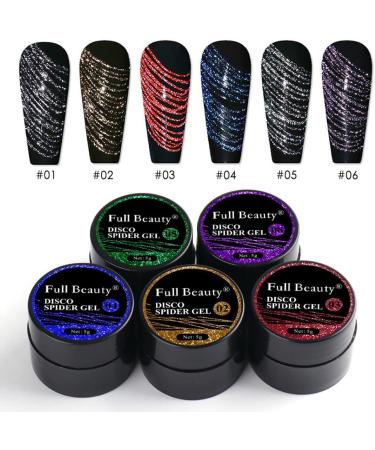 5ml Manicure Soak Off DIY Reflective Pulling Silk Nail Gel Spider Web Gel Polish Nail Art with Glitter(06) - Buy Online on GoSupps.com