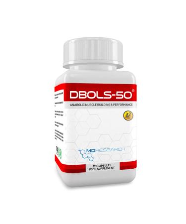 Muscle Research DBOLS-50 - Powerful Legal Bodybuilding Supplement - Advanced Performance and Recovery Agent - 120 Vegetarian Capsules - 30 Days Supply - UK Manufacture - Buy Online on GoSupps.com