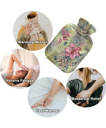 Buy NAANLE Vintage Flower Hot Water Bottle - 2L Transparent Heat Bottle for Back Pain Relief & Therapy - International Shipping Available - Buy Online on GoSupps.com