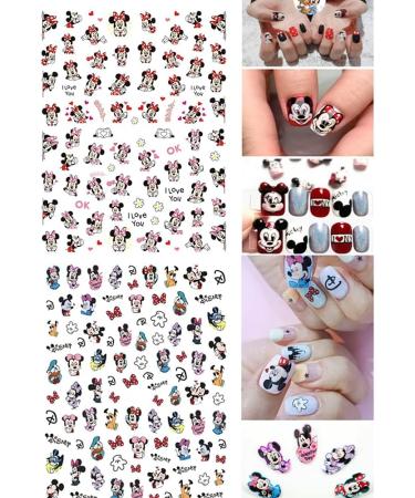 Cute Cartoon Nail Art Stickers - 3D Self Adhesive Decals for DIY Nail Designs - 6 PCS - Buy Online on GoSupps.com