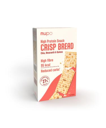 NUPO High Protein Snack Crisp Bread 7x 25g - Knusprig Gesunder Snack - Reduzierte Kohlenhydrate - Ballaststoffreich - Im Ofen gebacken