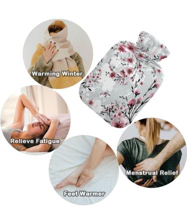 NAANLE Cherry Blossom Hot Water Bottle - 2L Transparent Heat Bottle for Back Pain Relief & Cold Therapy - Hand & Foot Warmer - Buy Online on GoSupps.com