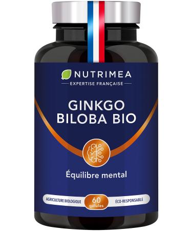 Ginkgo Biloba - Memory & Concentration Complex - Boosts Brain Performance - Organic Sage - 60 Vegan Capsules - Nutrimea - Made in France