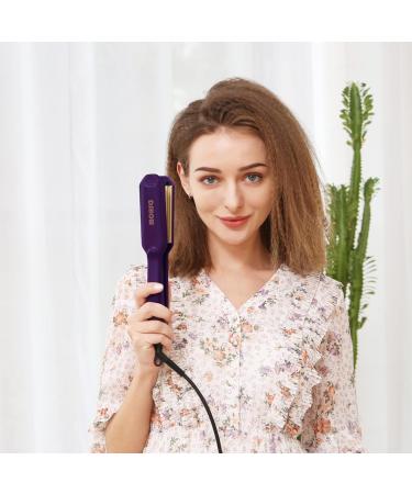DSHOW Hair Crimper Iron - Volumizing Hair Waver with Titanium Ceramic Plates (Purple) - Buy Online on GoSupps.com