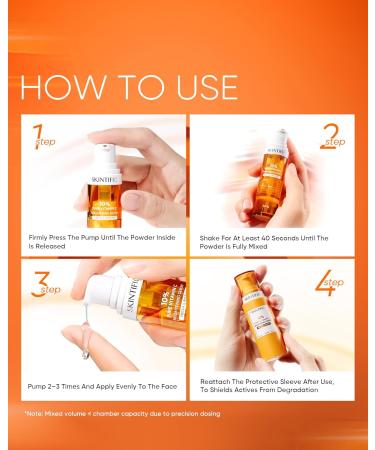 SKINTIFIC Radiance Booster Serum Spray Hydrating Face Mist with Bifida Ferment & Squalane + Dual-Chamber Fresh Vitamin C Brightening Serum for Face - Buy Online on GoSupps.com