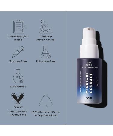 PSA MIDNIGHT COURAGE Rosehip & Bakuchiol Retinoid Night Oil. Facial Oil for Nighttime Skincare Routine with 2% Retinoid Complex Organic Rosehip & Baobab Oil Bakuchiol. 15 ml/ 0.5 oz - Buy Online on GoSupps.com