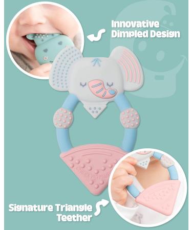 Cheeky Chompers Bertie the Lion Tooth Aid - Soft Silicone Bite Rings with Gel Applicator | BPA & Phthalate-Free Teething Solution - Buy Online on GoSupps.com