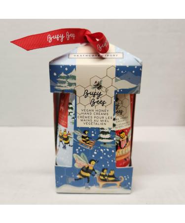 Heathcote & Ivory Busy Bees Winter Holiday Vegan Honey Hand Cream 4pc Set