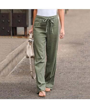 KANGMOON Women's Summer Boho Tie Waist Pants - Army Green 4X-Large - Buy Online on GoSupps.com
