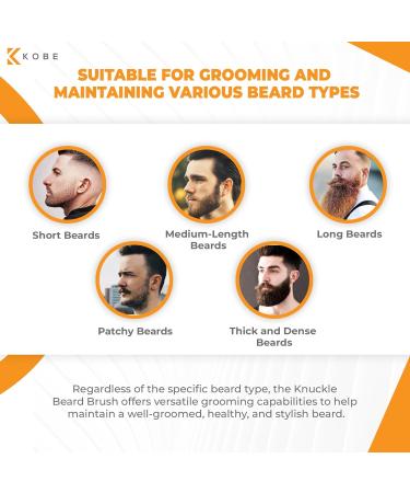 Kobe Knuckle/Finger Beard Brush - 100% Natural Boar Bristle - Dark Brown Men's Beard Brush - Buy Online on GoSupps.com