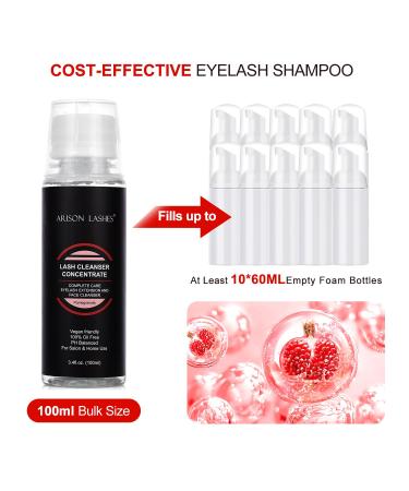 LASH Bath Foam Cleanser for Eyelash Extensions - Vegan Oil-Free Shampoo 100ml (Pomegranate) | DIY Professional Care - Shiliu - Buy Online on GoSupps.com