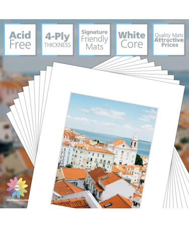 Mat Board Center 16x20 White Picture Mats - Pack of 10, Acid-Free Pre-Cut for 11x14 Photos - Buy Online on GoSupps.com
