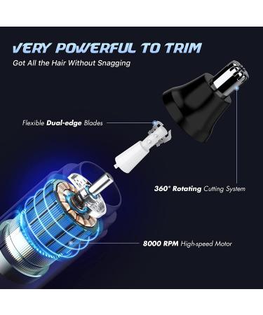 TIFOR Rechargeable Ear and Nose Hair Trimmer - Painless USB Electric Nose Clipper for Men and Women - Waterproof Facial Hair Removal Tool with Dual-edge Blades - Buy Online on GoSupps.com