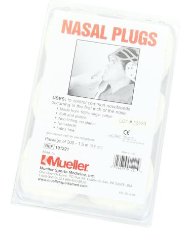 Mueller Nasal Plugs - 300 Pack (PAC) | Stop Nosebleeds Quickly - Buy Online on GoSupps.com