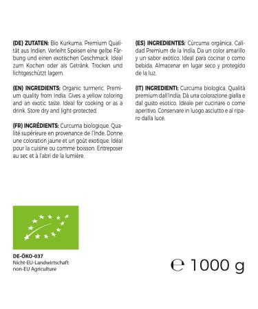 GreatVita Organic Turmeric Powder 1000g | 100% Natural & Finely Ground | Premium Quality for Health & Wellness - Buy Online on GoSupps.com