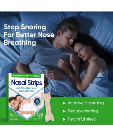 100PCS Nasal Strips for Snoring - Extra Strength Anti Snoring Solution for Improved Airflow and Comfortable Fit - Men Women Nose Strips for Easy Breathing - Buy Online on GoSupps.com