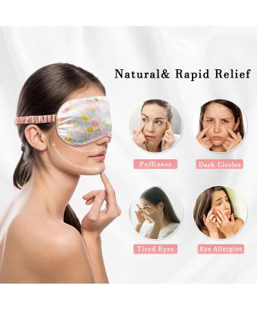 my novel things Warm Cold Eye Mask 3 in 1 Silk Sleep Mask with Cooling Gel & Weighted Microwavable Moist Flaxseed Pad Eye Compress for Dry Eyes Care Sleeping Women Blindfold for Migraine Puffy Swollen - Buy Online on GoSupps.com
