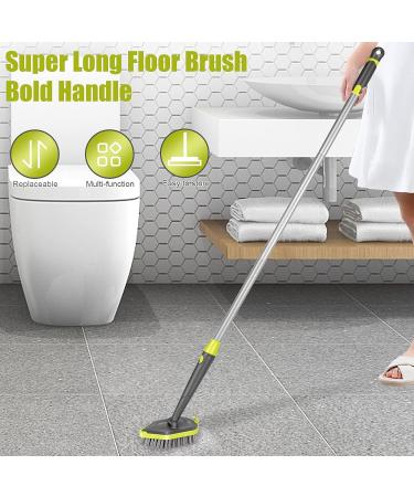 2-in-1 Tub and Tile Scrubber Brush with 3 Replacement Heads - Extendable Handle Floor Cleaning Brush in Green+Gray - Buy Online on GoSupps.com