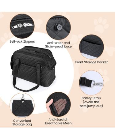 Happy Hachi Dog & Cat Carrier Bag - Portable Travel Bag for Small Pets with Shoulder Strap & Breathable Mesh - Ideal for Pets Up to 7 kg (Black) - Buy Online on GoSupps.com