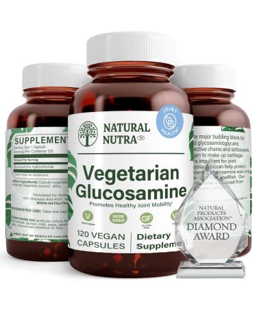 Natural Nutra Vegan and Vegetarian Glucosamine Hydrochloride for Men and Women, Kosher, Shellfish Free, Plant Based, Collagen, Joint and Cartilage Support Supplement, 750mg, 120 Capsules 120 Count (Pack of 1) - Buy Online on GoSupps.com