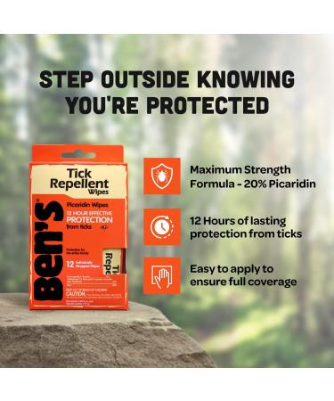 BEN'S Tick and Insect Repellent Wipes - Protection On-the-Go - Buy Online on GoSupps.com