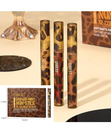 QiBest 12pcs Matte Liquid Lipstick Set - High Pigmented, Long Lasting, Waterproof Lip Gloss Kit for Girls & Women - Leopard Print Gift Set - Buy Online on GoSupps.com