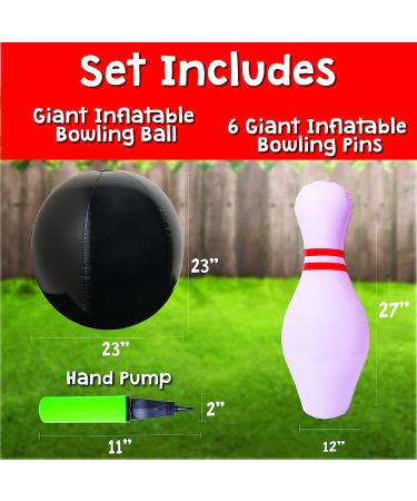 Island Genius Giant Inflatable Bowling Game Set for Kids - Indoor/Outdoor Jumbo Ball and Pins, Perfect for Birthday Parties and Lawn Games - Buy Online on GoSupps.com