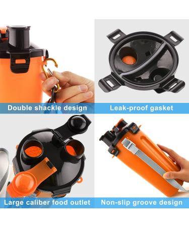 Moacc 800ml Portable 2-in-1 Water Bottle & Dog Bowl | Foldable Water Bowls for Camping Walking Hiking & Training - Orange - Buy Online on GoSupps.com