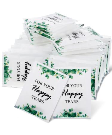 100 Packs Eucalyptus Wedding Tissues for Guests for Your Happy Tears Bulk Eucalyptus Leaves Tissues Packs for Guests 3 Ply Tissue Packs Bulk Facial Happy Tears Tissue Packs for Wedding Party