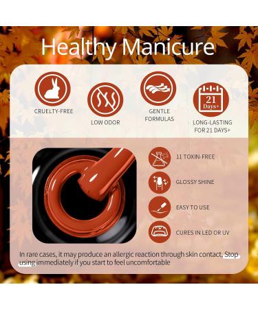 UR SUGAR 6-Piece Autumn Winter Gel Nail Polish Set - Nude, Caramel, Pumpkin, Burgundy, Red, Orange Glitter - Halloween Christmas Gifts - Soak Off Gel Nail Art Manicure Kit - Buy Online on GoSupps.com