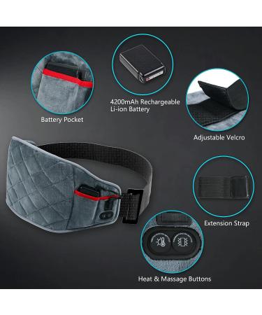 Rechargeable Cordless Heating Pad with Massager for Back Pain Relief - 3 Heat Settings, 3 Vibration Modes - Portable & Rechargeable - Buy Online on GoSupps.com