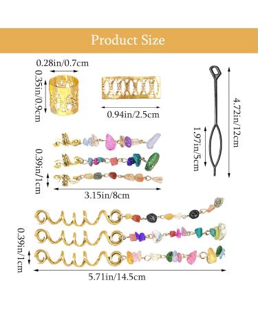 XCSJ Dreadlocks Beads Metal Hair Dreadlocks Jewellery Gold Adjustable Hair Metal Cuffs Hair Spirals Clips Beads Fletcher Hair Accessories Hair Dreadlocks Accessories for Women Men Braids 26 Pieces - Buy Online on GoSupps.com