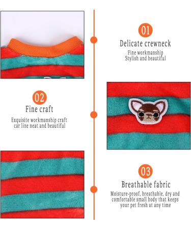 Dog Jumpers Striped Dog Sweater Coral Fleece Chihuahua Jumper Winter Dog Coats Dog Clothes Soft Warm Sweatshirt Pullover Vest Outfit for Cold Weather Apparel for Small Medium Dogs Puppy Cat Pet M M Green - Buy Online on GoSupps.com
