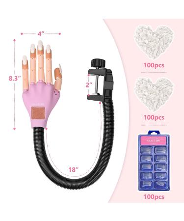 Flexible Practice Hand for Acrylic Nails + 300PCS Nail Tips & Tools - Nail Technician Training Kit - Buy Online on GoSupps.com