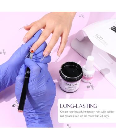 Saviland Assembly Gel for Gel Nails Set - 2x100g Clear & Nudes Builder Nail Gel 3.5oz Nail Extension Kit with Brush File & 100 Nail Shapes - Professional Manicure Studio Essentials - Buy Online on GoSupps.com