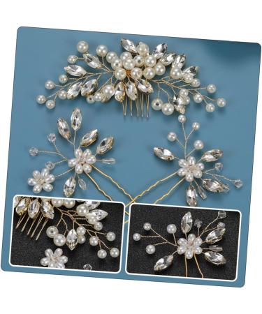 minkissy 2 Sets Hairpin Decorative Hair Combs Pearl Hair Combs Decorative Headpiece Bridal Hair Combs Hair Accessories for Girls Braids Accessories Pearl Headpieces Wedding Zinc Alloy Bride - Buy Online on GoSupps.com