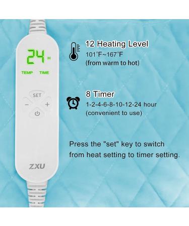Electric Weighted Heating Pad for Neck and Shoulder Pain Relief - 12 Heat Settings, Auto Shut Off - Large 18*22 Moist & Dry Heat Wrap - ZXU - Buy Online on GoSupps.com