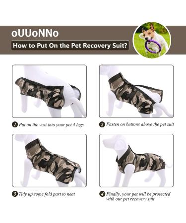 Ouuonno Healing Suits for Dogs | Surgical Recovery Spay & Skin Disease Support | XS Camouflage - Comfort & Style - Buy Online on GoSupps.com