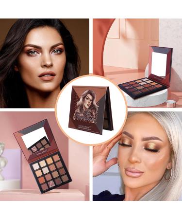Rechoo 16 Colors Eyeshadow Palette - High-Pigmented Matte & Shimmer Shades for Daily & Smokey Looks - Long-Lasting Nude Brown Makeup - Buy Online on GoSupps.com