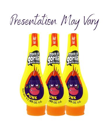 Moco de Gorila Punk Hair Styling Gel 3-Pack 11.99 Oz - Long-lasting Hold, Reactivate with water - Squeezable Bottles - Punk 11.99 Ounce (Pack of 3) - Buy Online on GoSupps.com