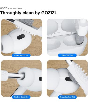 4-in-1 Airpods Cleaner Kit with Cleaning Pen, Pod Pick, and 5 Replacement Foam Tips - Earphone Cleaning Tool for Airpod Pro and Bluetooth Earbuds - Buy Online on GoSupps.com