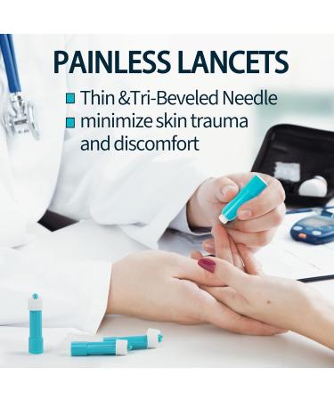 LotFancy Safety Lancets 30G 100 Count - 1.8mm Depth, All-in-One Sterile Lancets for Blood Glucose Testing - Disposable, No Lancing Device Needed - Buy Online on GoSupps.com
